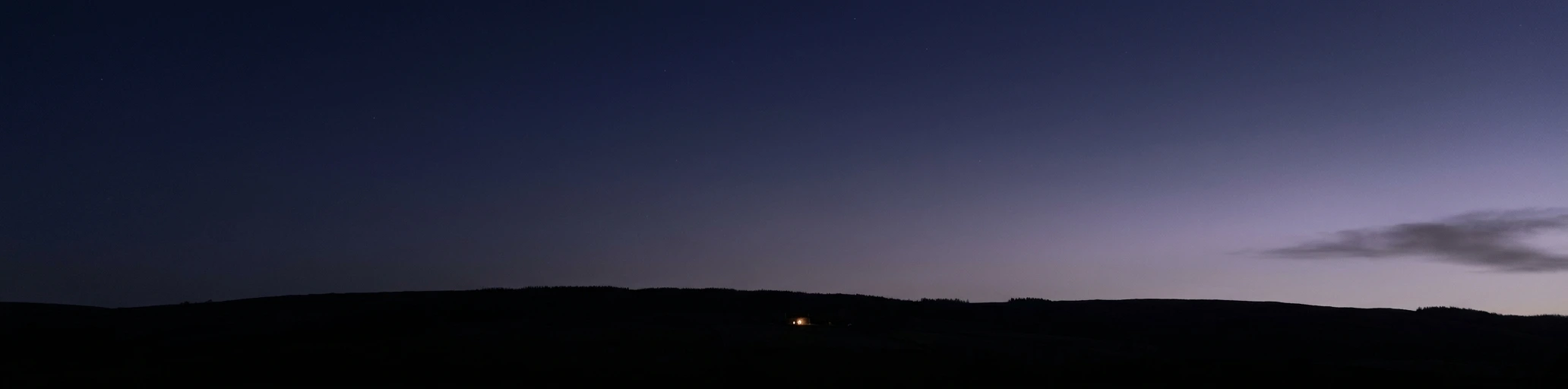 Illustrative stargazing scene and night horizon