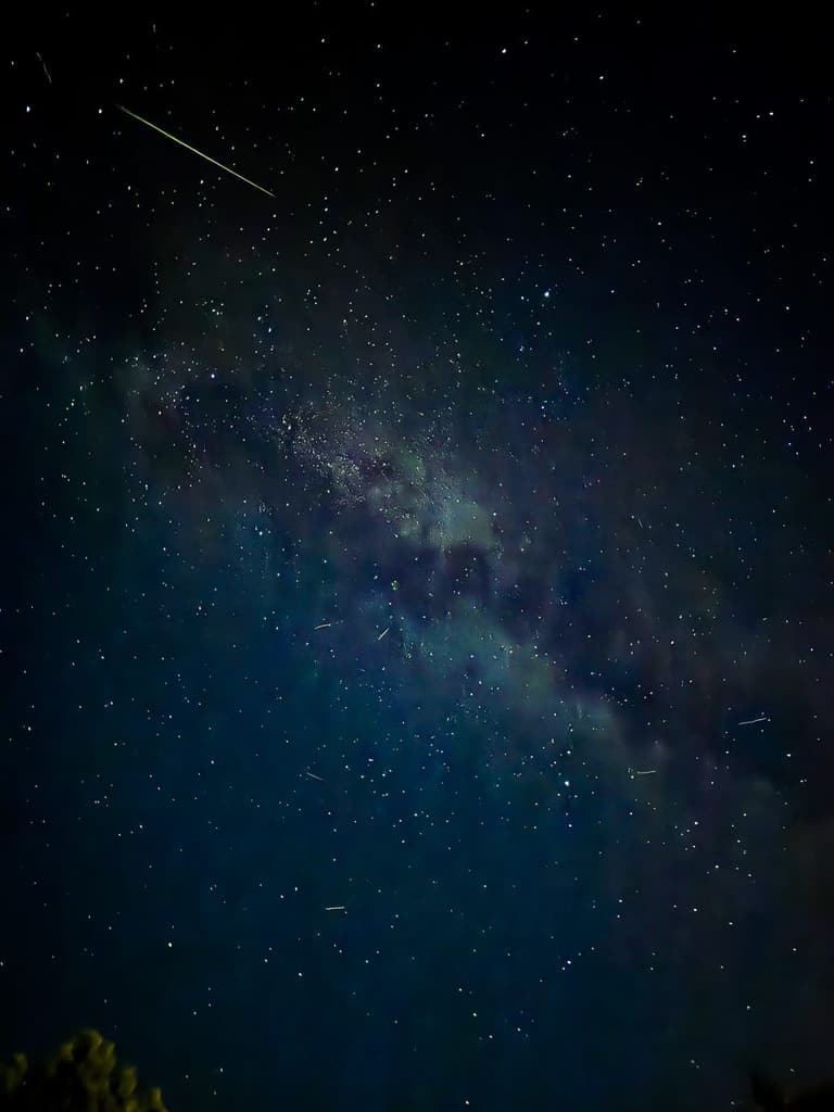 Perseid meteors streaking across the sky