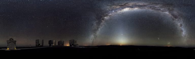 The Milky Way over a dark horizon